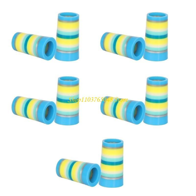 10Pcs Golfing Tapered Ferrules Fit 0.35Inch 0.37Inch Tapered and Parallel Shafts Colorful Striped Golfing Iron Ferrules