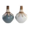 Decorative Bamboo Vase - DKD Home Decor - Blue and White - 30x30x40 Cm - Bamboo and Seashells - Modern Design