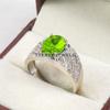 Peridot Oval Cut Gemstone With 925 Sterling Silver Ring For Men's #B483 JL375683940274