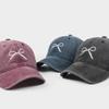 Embroidery Bow Sun Cap Adjustable Sun Hat Unisex Baseball Cap