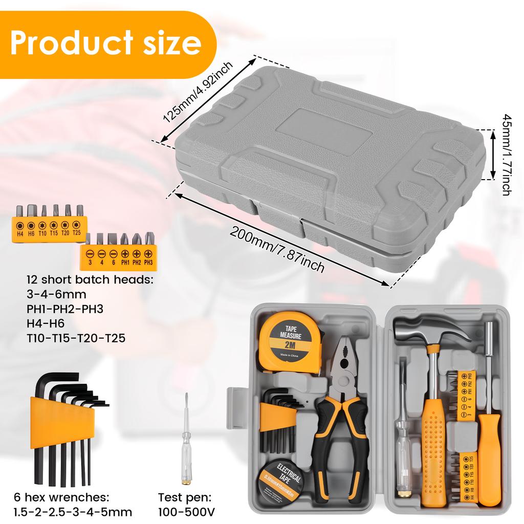Multifunktionales Wartungswerkzeugset Material aus Kohlenstoffstahl robust und langlebig Ergonomischer Griff Heimwerker-Reparaturset