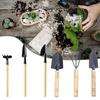 Conjunto de Ferramentas de Jardim com Cabo de Madeira Durável para Soltar o Solo e Plantar