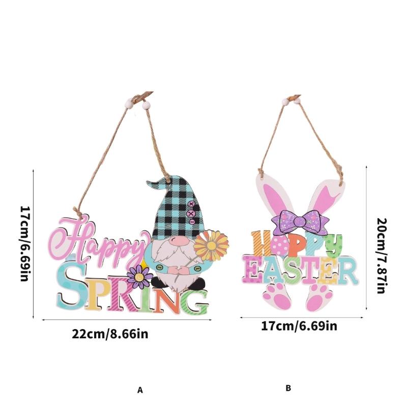 Easters Wood Hanging Sign Easters Wood Wreath Sign Happy Easters/Spring Door Sign Plaque for Front Door Wall Decors