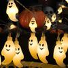 LED Halloween String Lights Indoor Outdoor Battery Powered Ghost Lamp Atmosphere Decoration Lights For Home Party Yard Festival