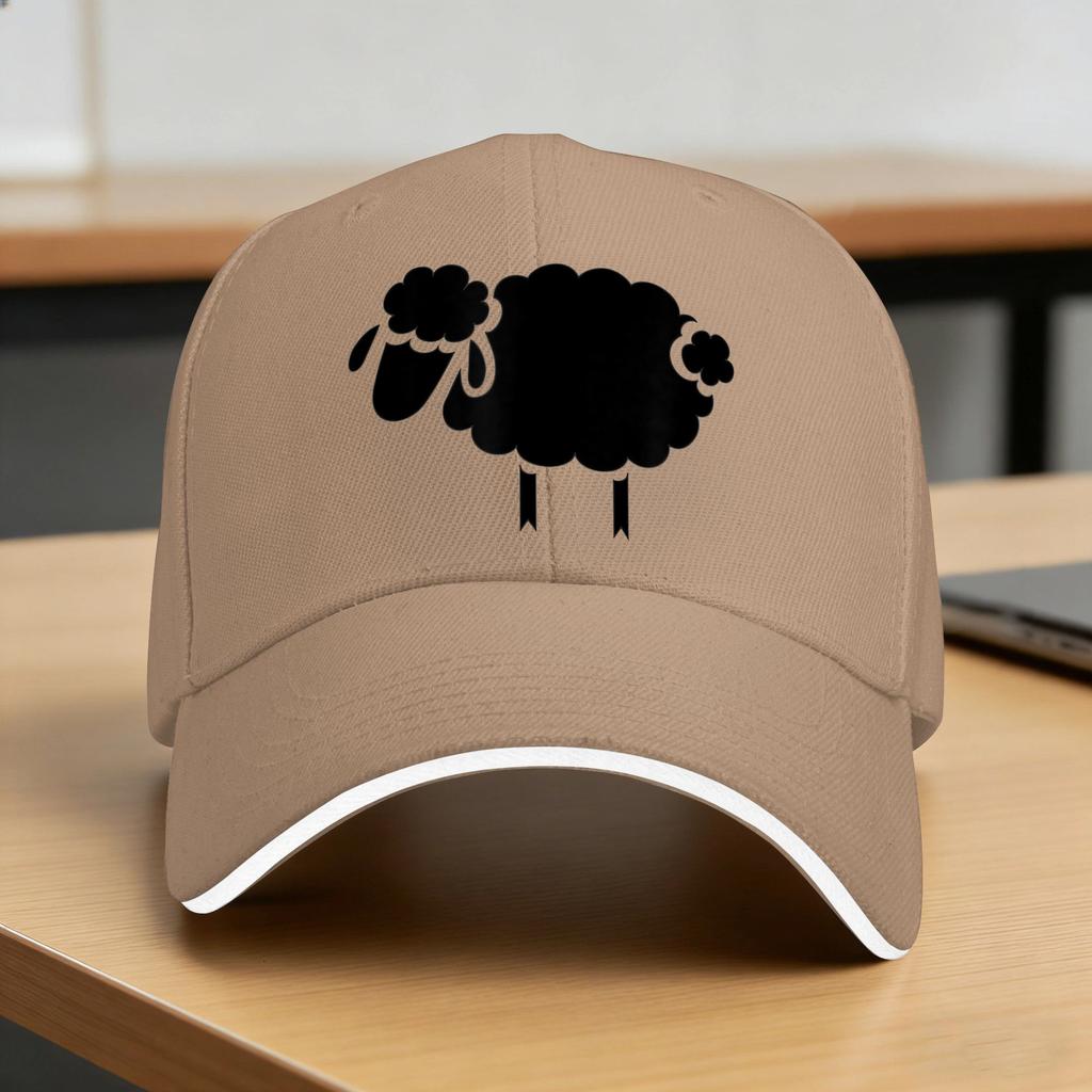 Black Sheep Silhouette Design Sun Baseball Cap Summer Unisex Adult Custom Logo Trucker Hat Sunscreen Streetwear Snapback Cap