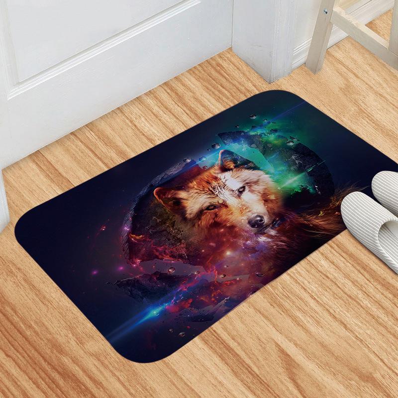 Dinosaur Pattern Wolf Pattern Floor Mat Bathroom Door Mat SofaPet Mat Corridor Balcony Non -Slip Decorative Carpet