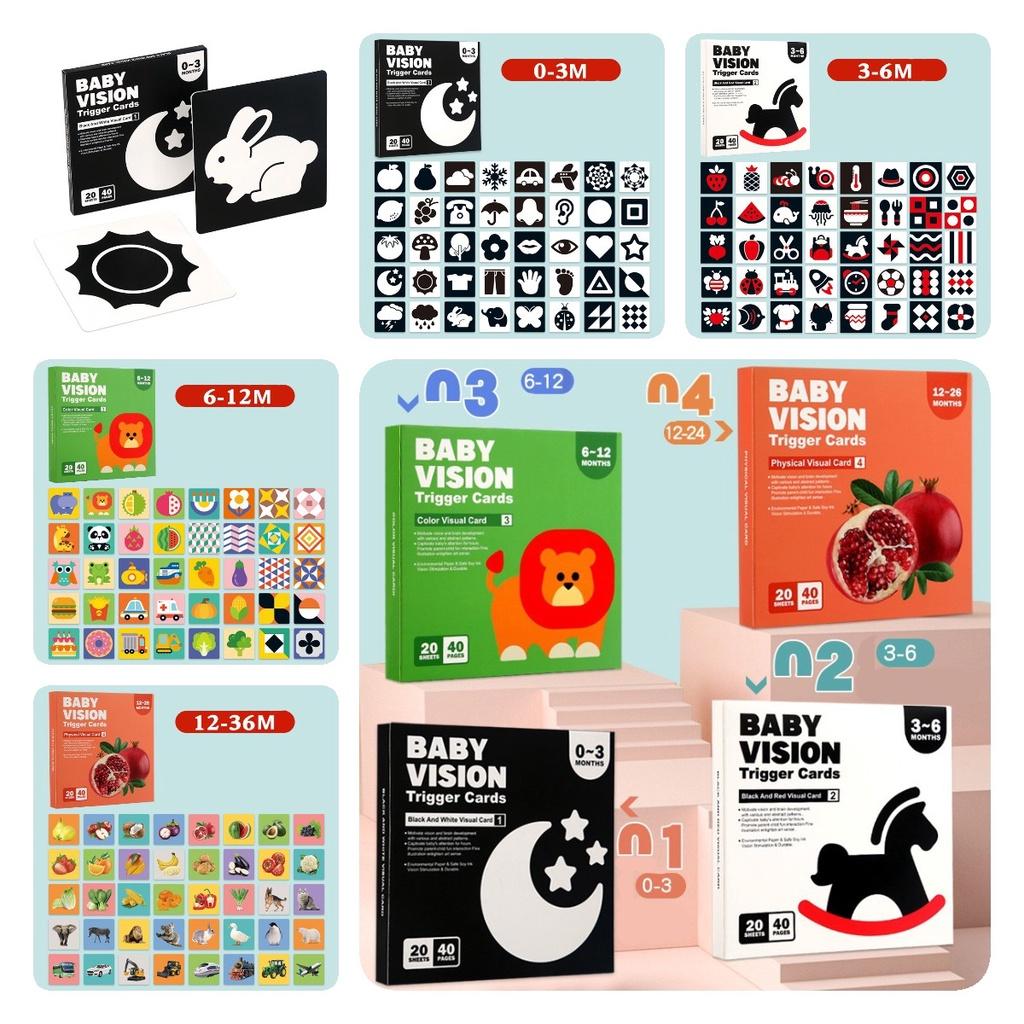 Black And White Sensory Cards For Babies 0-6 Months 30 Cards With 60 Stimulating Patterns