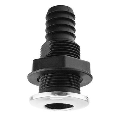 Practical 20 Mm Hose Through-hull Hose Connector Black Plastic Thru Hull Fitting Pump Plumbing Fitting for Boat Yacht Drainage