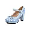 Móda Jaro Nové Lolita Boty Dámské Oxford Lodičky Roztomilé Vysoké Podpatky Retro Vintage Boty pro Ženy Mary Janes Kulatá Špička s Řemínkem kolem Kotníku