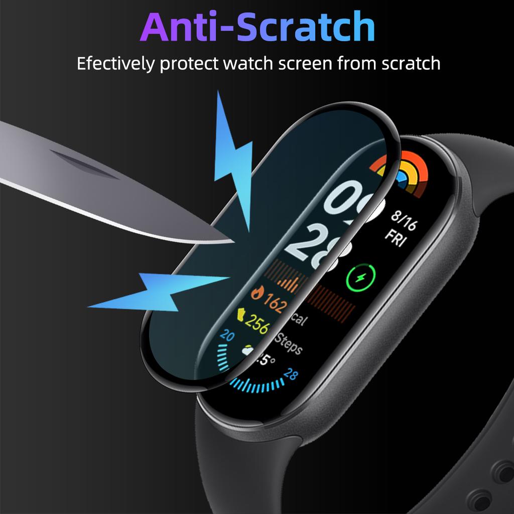 Screen Protector for Xiaomi Mi Band 9, TPU Full Coverage Anti-scratch HD Protective Film, Accessories for Miband 9 (Not Glass)