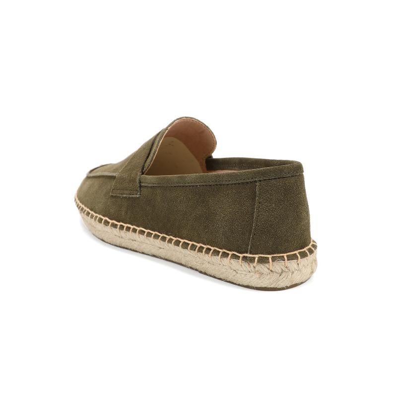 LUXSOLE Espadrile din Iută pentru Bărbați Pantofi Casual Slip-on din Piele Velur de Vacă