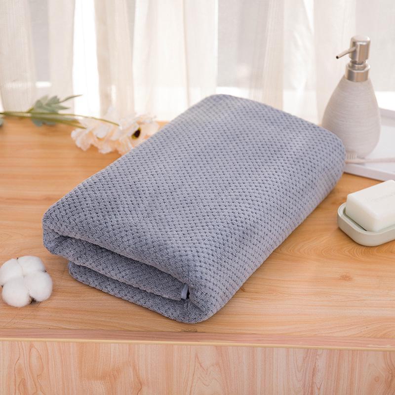 Pineapple Coral Fleece Bath Towel - Absorbent, Hair-Free, Soft, Large Square for Men & Women