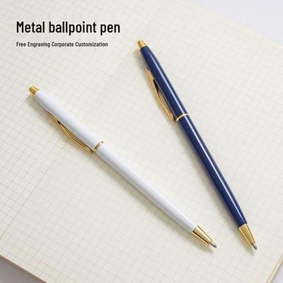 Stainless Steel Twist-Out Ballpoint Pen - Logo Customizable, Ideal for Hotel Rooms and Signature Gifts