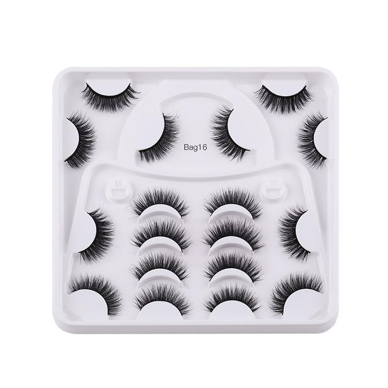 

Химическое волокно взрывные накладные ресницы 9 пар поддержка дна сумки завитые короткие ресницы