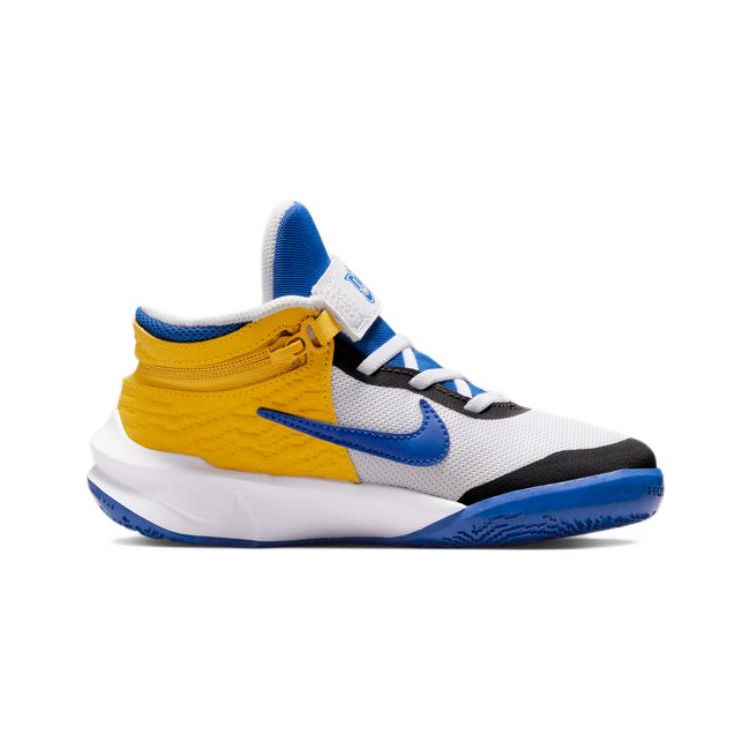 Nike Tým Hustle D 10 FlyEase Bílá Žlutá Okrová Hra Královská (PS) Dětské tenisky DZ2761-141