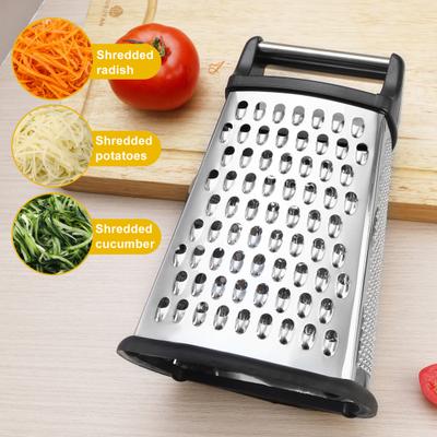 Cheese Grater with Container 4 Sides Box Grater for Vegetable Ginger Cutter Handheld Kitchen