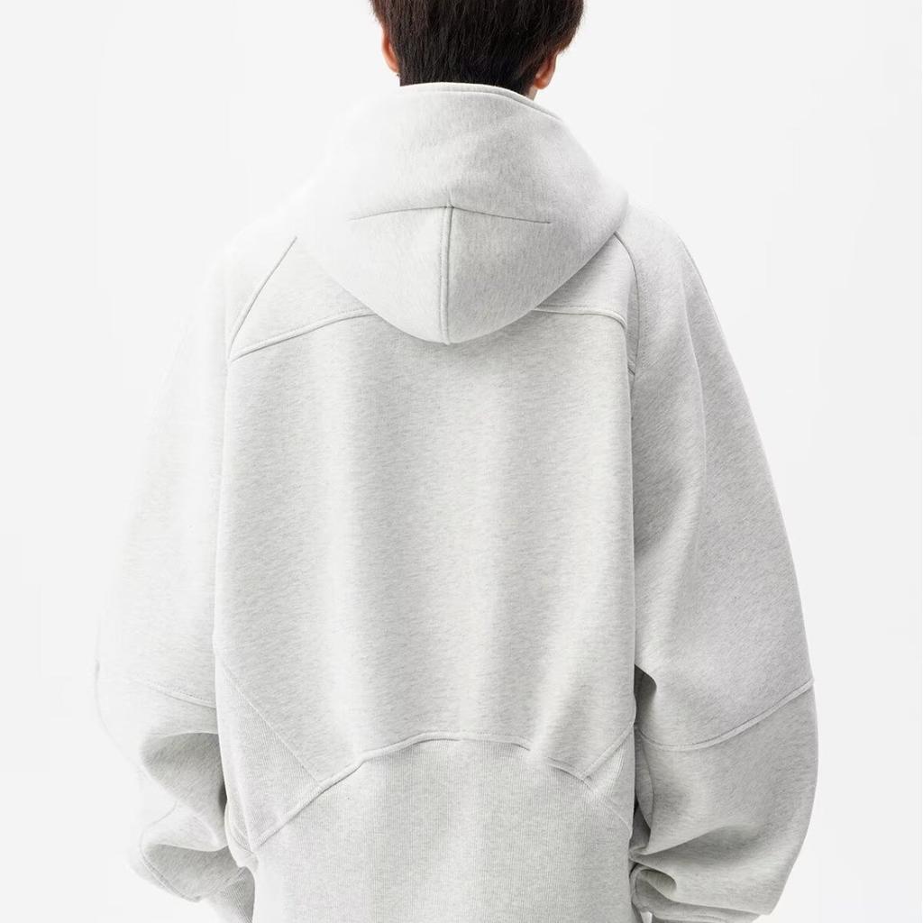 Spring and Autumn Retro Splicing Half Zipper Hooded Sweater Boys Loose Couple Casual Versatile Hoodie