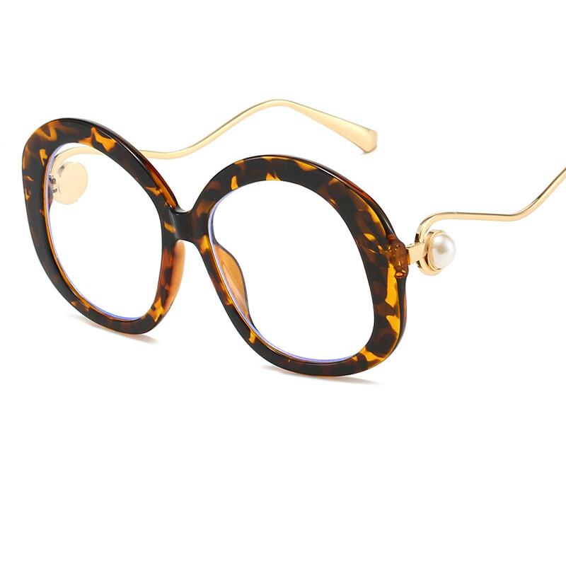 Anti- Blue Lightweight Elegant Pearl Reading Eyeglasses Female Vintage Big Frames Glasses Flower Round Transparent Eyeglasses Optical lens 0