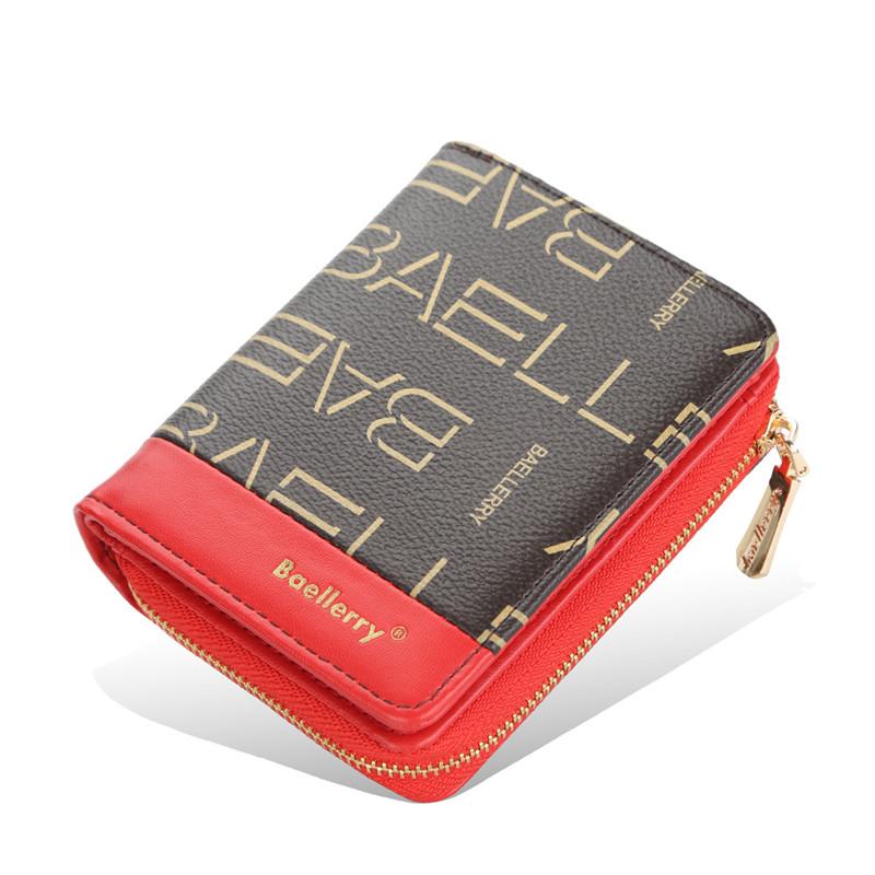 

Baellerry с буквенным принтом кошелек на молнии женский кошелек из искусственной кожи с держателем для карт модные кошельки для монет 12cm*10cm*3cm красный/кофейный