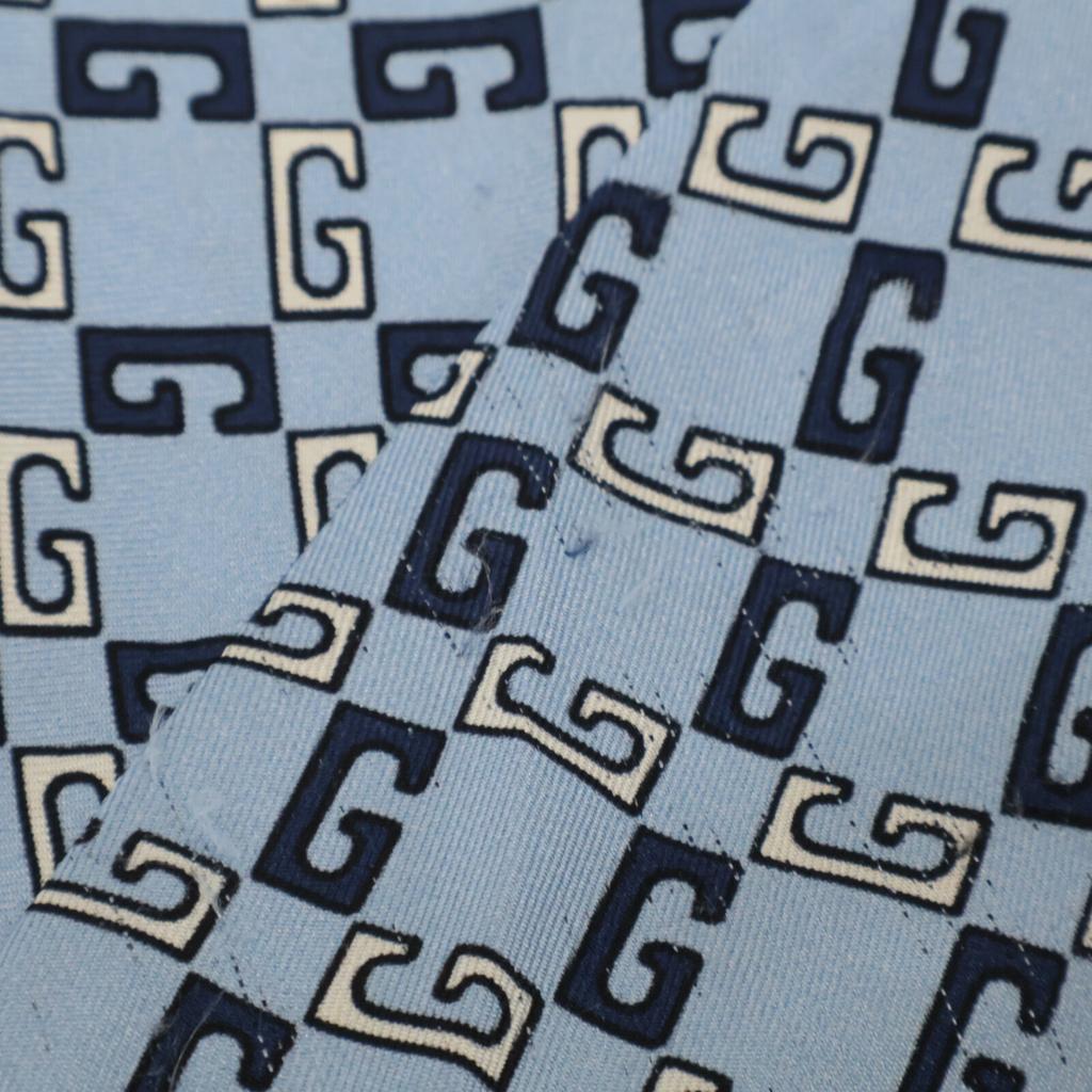 GUCCI 690464 22Stainless Steel 690464 ZAIZX Geometric G Print Short Sleeve Bowling Shirt tops 48 blueUsed