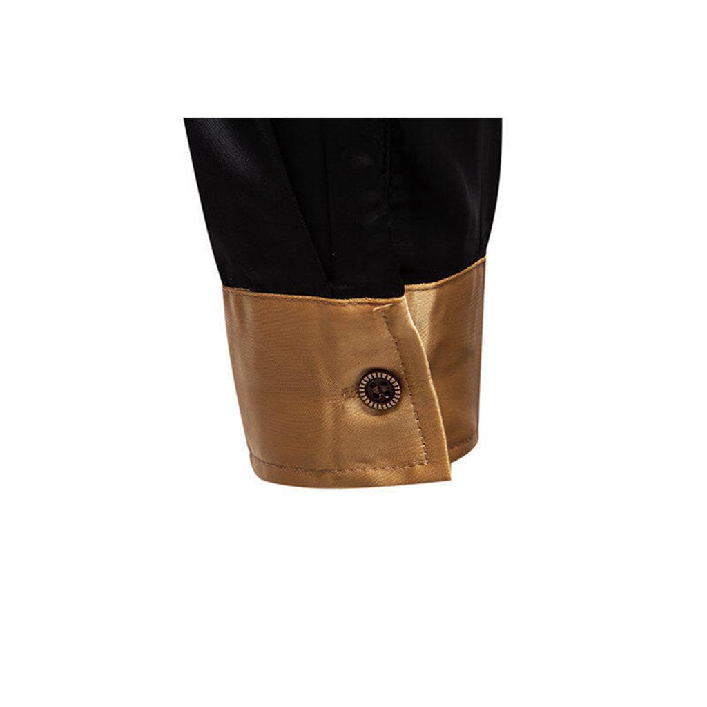 Men's   Leisure  Sports  Fashion  Color  Matching  Flip  Collar  Long  Sleeves  Shirt