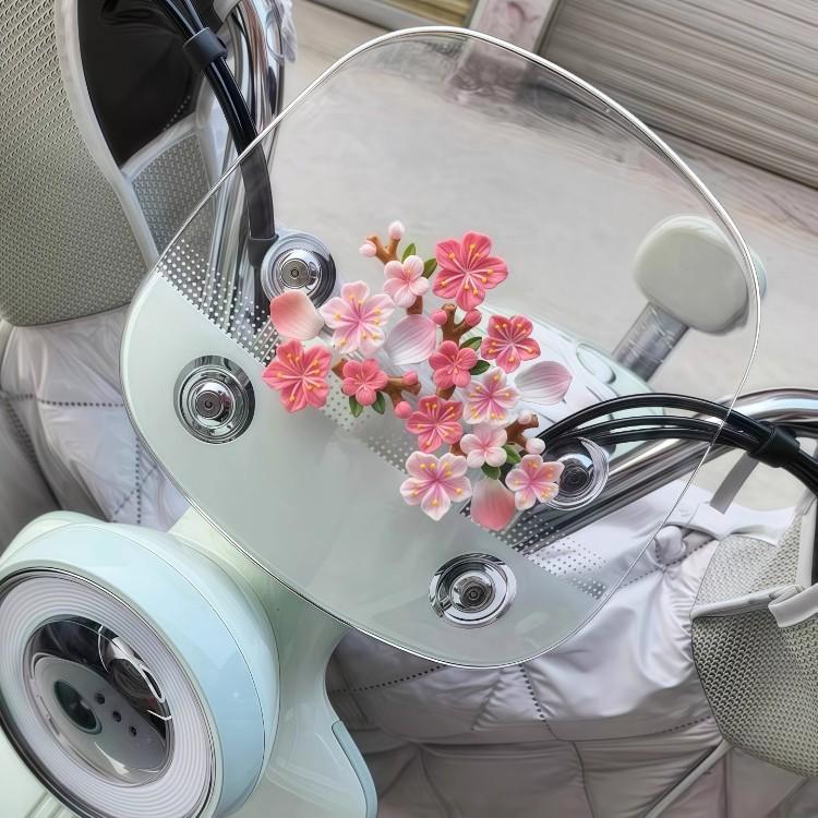 Süßer 3D-Blumenaufkleber für Elektrofahrzeuge & Motorraddekoration - Passt für Ninebot, Aima, Yadea