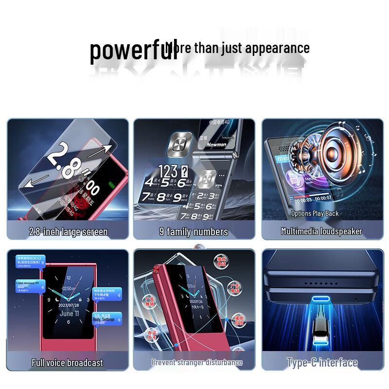 Newman F01 4G Klaptelefoon voor Senioren (CN-versie)