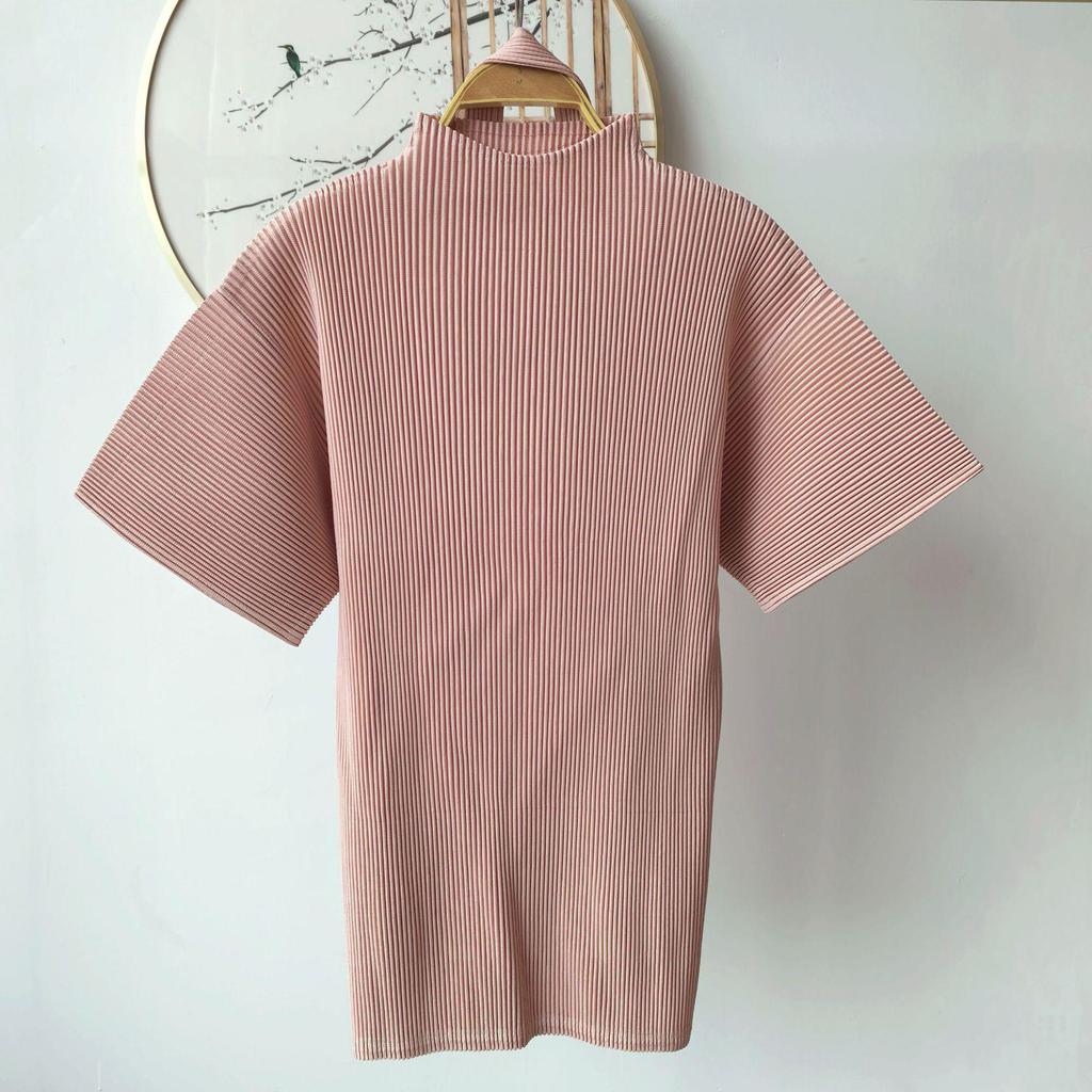 2026 Spring Miyake High-End Pleated Batwing Sleeve Casual Top