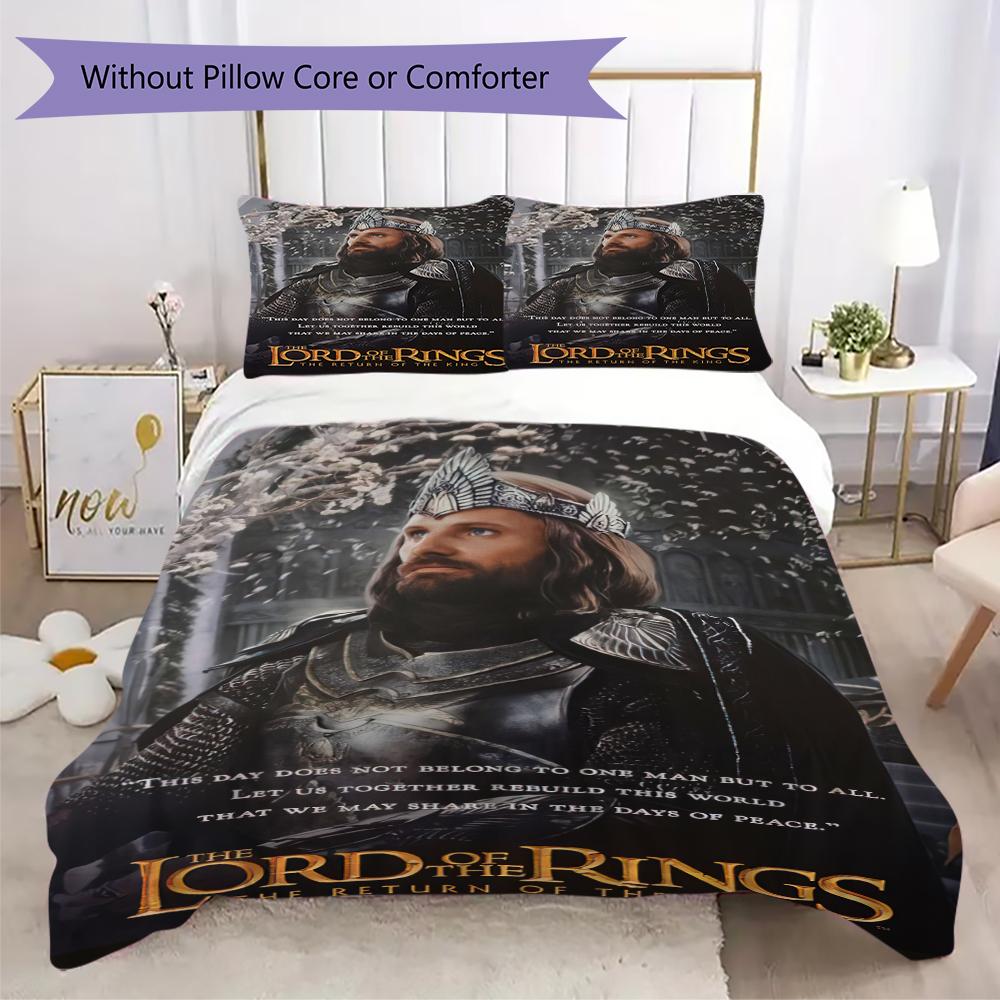 1PC The Lord of the Rings Bedding Quilt Set Quilt Cover Pillowcase Home Decoration Birthday Gift (1 * duvet cover + 2 * pillowcase, without core)A2