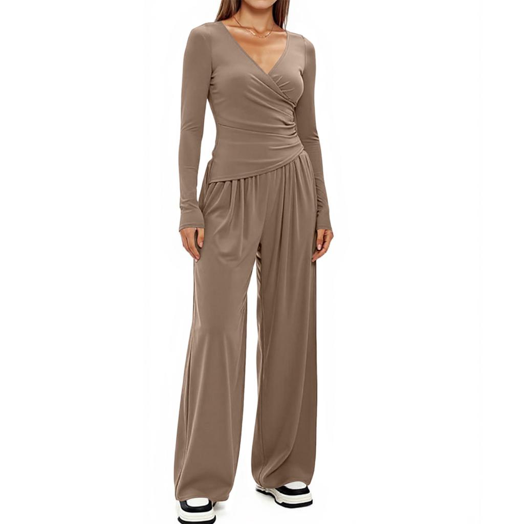 Two Piece Sets For Women Casual Loose Long Sleeve Shirts And High Waisted Drawstring Shorts Tracksuit Fall Outfits