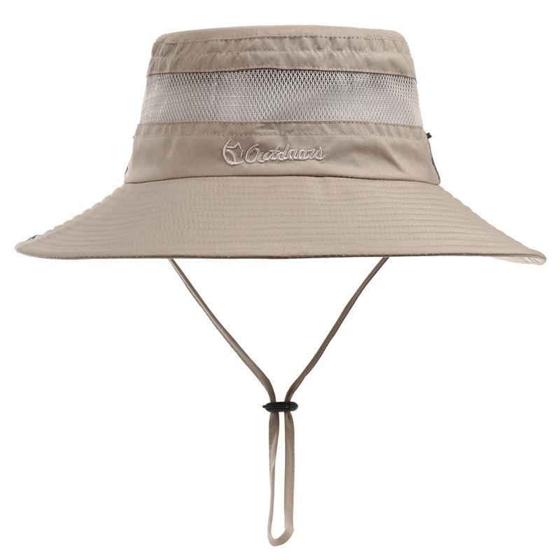 New solid color big edge bucket hat outdoor sunscreen breathable basin hat sun hat summer men's and women's sand hat