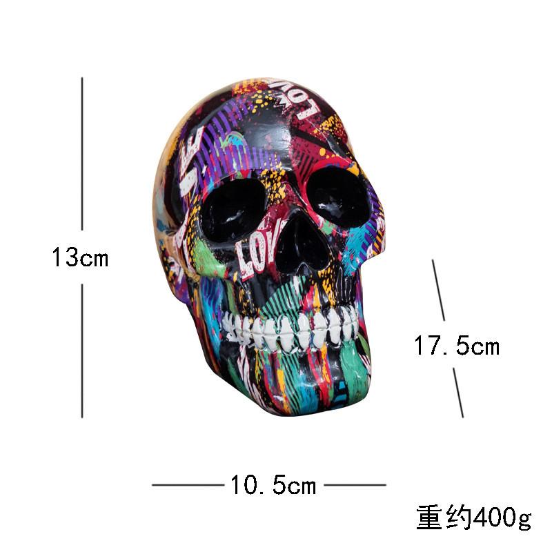 Colorful Skull Statues Home Decor Skull Resin Figurine Living Room Bedroom Office Decoration Artwork Decor Sculpture Room Decor