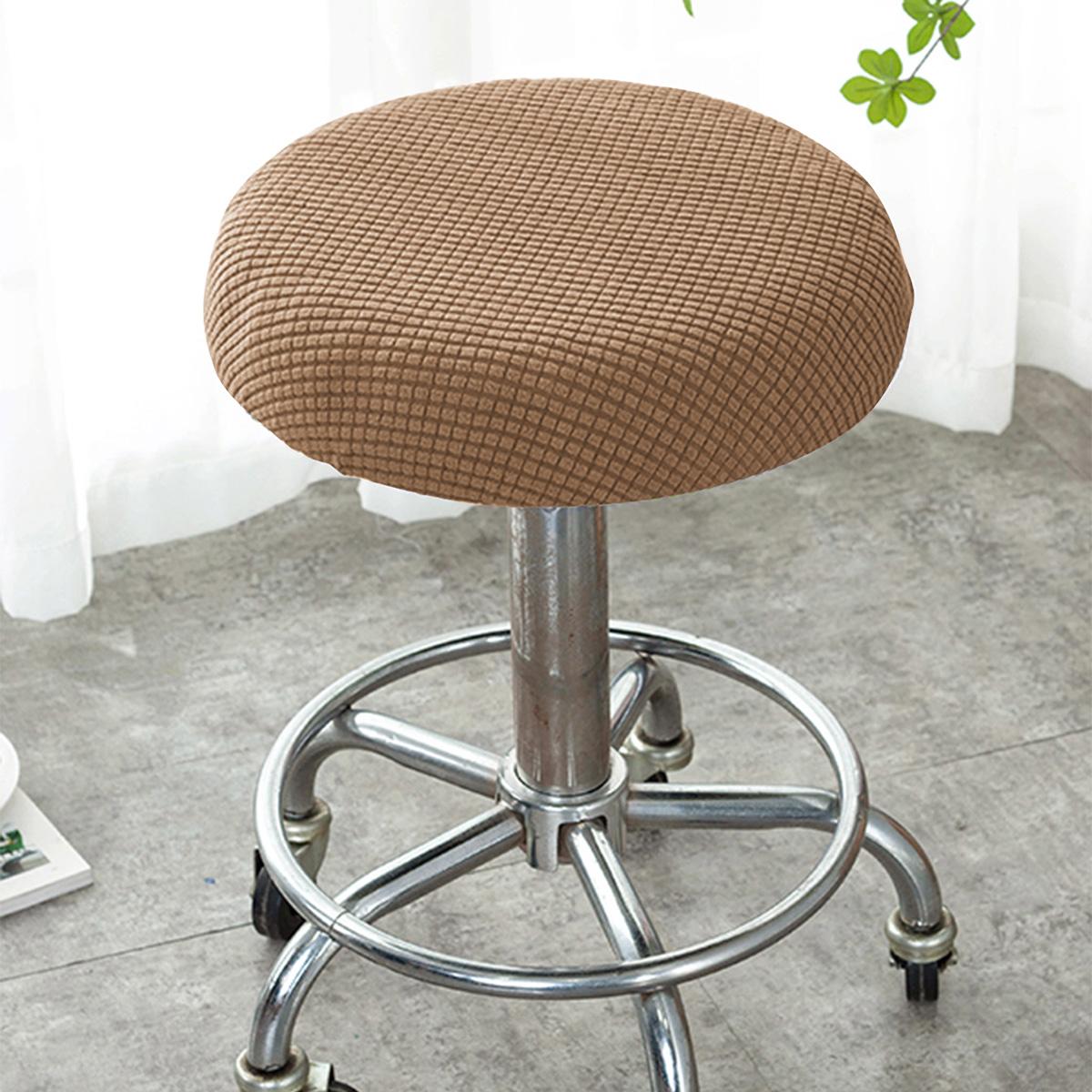 

1pc Solid Color Fleece Round Stool Chair Cover, Elastic Chair Covers, Suitable for All Seasons S