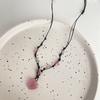 Heart Natural Stone Necklace Woven Rope Chain Choker for Women Girl Unisex Necklace Gemstone-Jewelry Ornament Gift