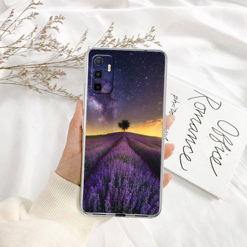 IK42 Lavendel Lila Blume Transparente Handyhülle für Motorola Moto G7 G8 G9 G84 G85 G73 G24 G15 Z2 Play Power Plus