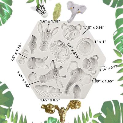 2 Stück Dschungel-Safari-Tier Kuchenform Dschungel-Safari-Tier Cupcake-Dekoration Dschungel-Safari-Tier Kuchendekoration Palmblätter