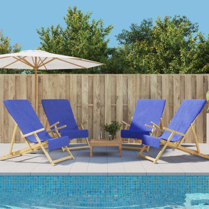 Serviettes de plage 4 pcs bleu royal 60x135 cm tissu 400 GSM