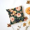Nice Flower Cushion Cover Iceland Washable Linen Soft  for Daily Sofa Bed Home Room Decor