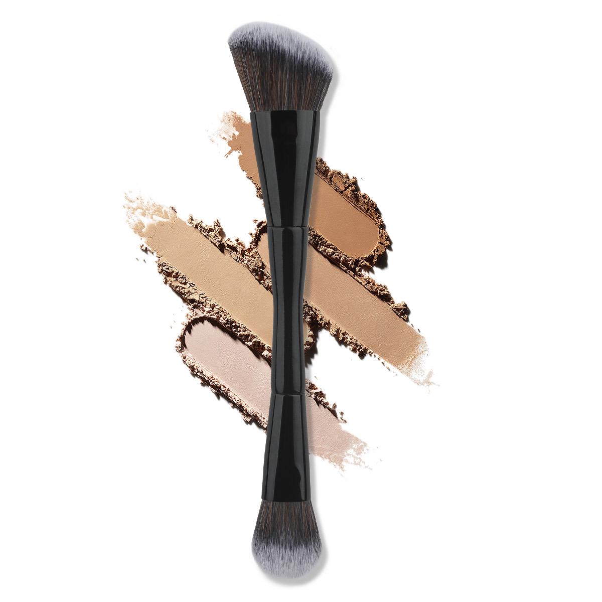 Double-Ended Makeup Brush: Foundation, Powder, Contour, Blush - Soft Beauty Tool