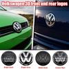 1Pc For Polo Car Emblem Logo With VW Polo 2014 2015 2016 2017 2018 Car Logo 122mm Front Bonnet Hood 110mm Rear Trunk