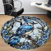 1 Stück Buntglasvogel Büro Runder Teppich, Unter Bürostühlen Schlafzimmer Wohnzimmer Heimdekoration, Raumdeko