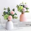 Nordic Flower Plastic Vase White Imitation Ceramic Flower Pot Water Ripples Vase Home Basket Decor for Flower Decoration