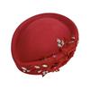 New British Retro Top Hats Diamond Flower Applique Formal Stewardess Hat Concave Top Solid Flight Attendant Hat for Party