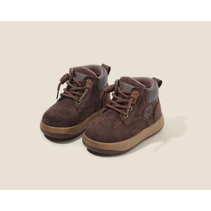Kids Vintage British Style Soft Sole Low Top Ankle Boots Unisex Children Casual Shoes