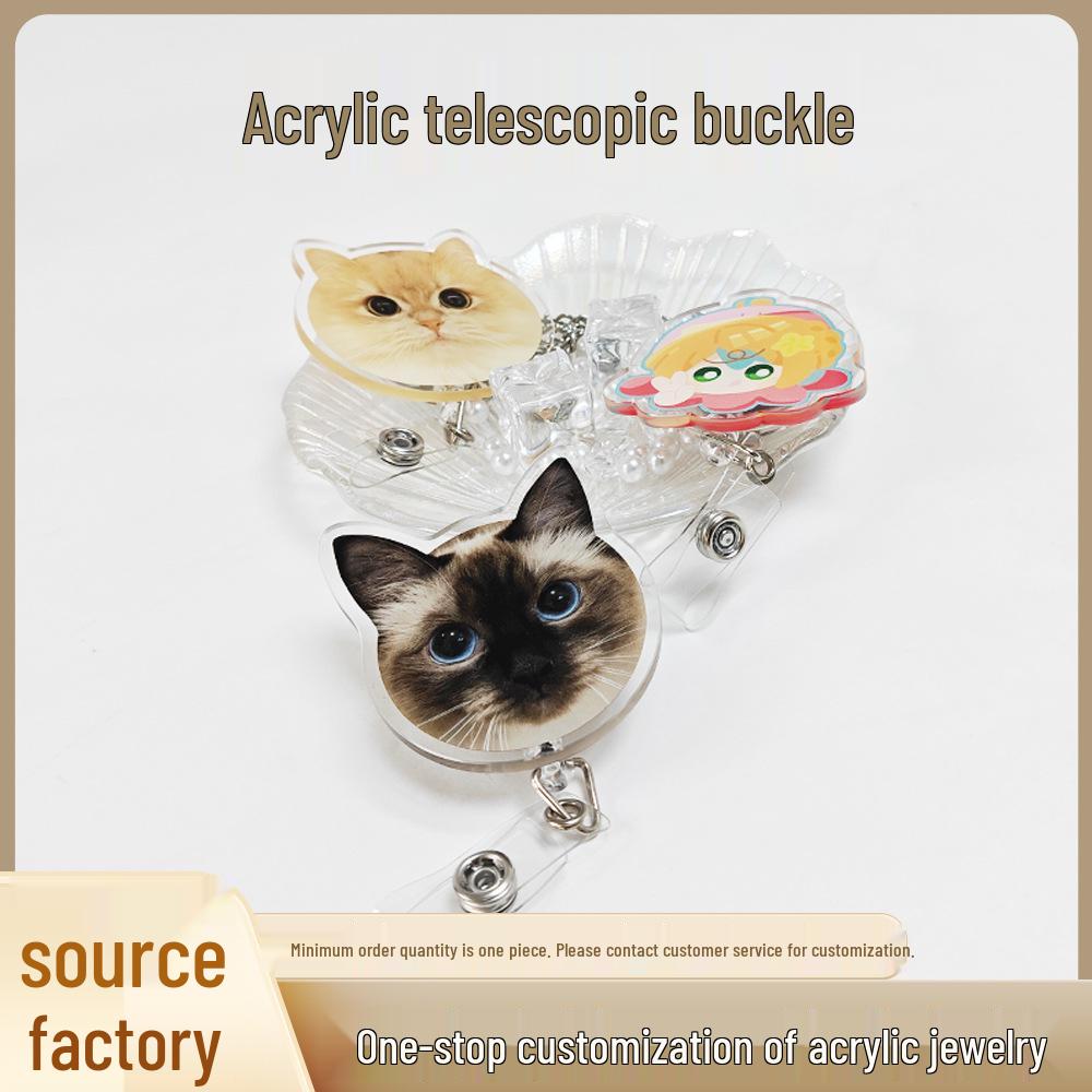 Custom Cute Pet Acrylic Keychain Pendant - Charming Car Key Accessory Gift 4cm