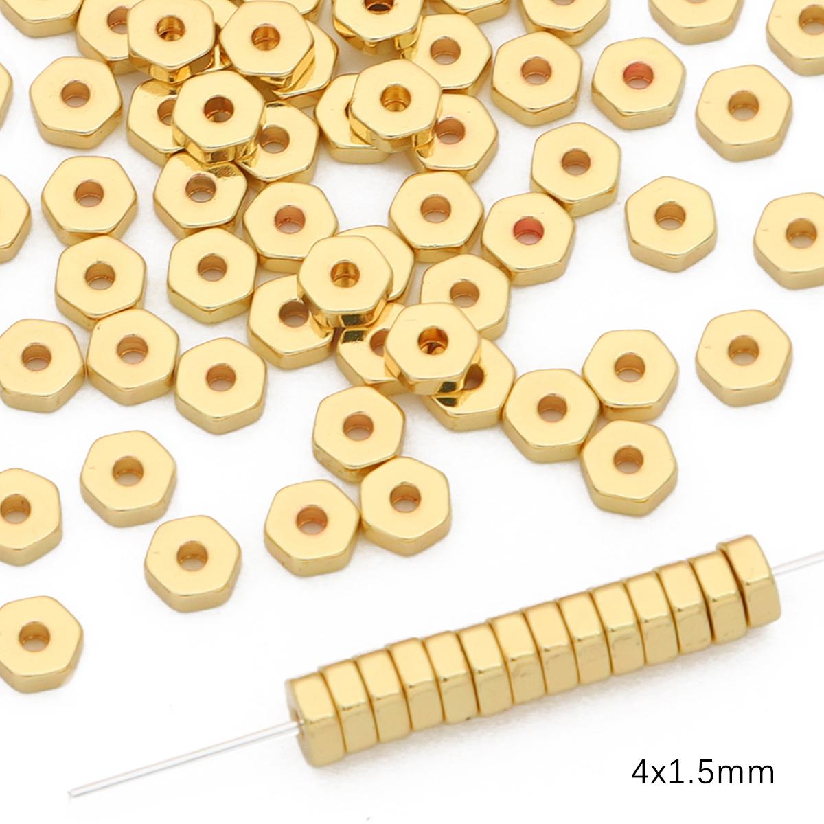 

10 шт. медные бусины-разделители, подвески для изготовления ожерелья, браслета, ювелирных изделий своими руками 4x1.5mm золотой