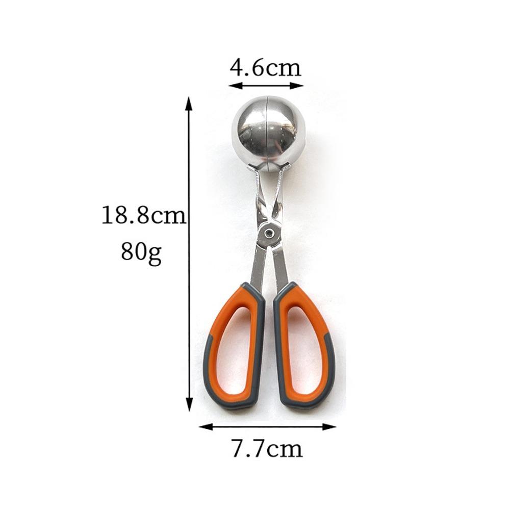 Stainless Steel Meatball Spoon Anti-Slip Handles Non-Stick Surface Meat Ballers Versatile Rice Ball Clip Food Preparation
