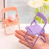 5Pcs Foldable Chair Phone Stand Mini Desktop Holder for Students Cute Plastic Small Back Chair for Smartphones Dormitory Desk Organizer