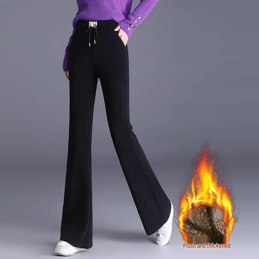 

Women s High-Waisted Corduroy Flare Pants - 2025 Autumn/Winter New Slimming Casual Style L чорний