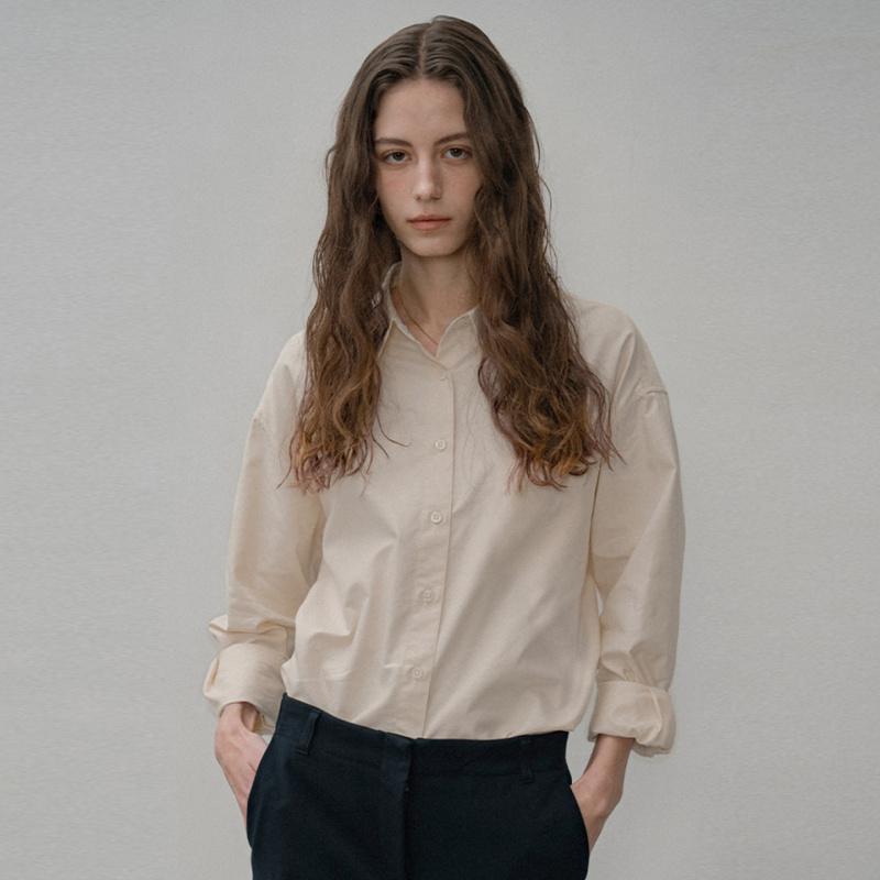 2026 Spring All-Cotton Women's Shirt, Stylish Long-Sleeve Shirt, Pure Cotton Turn-Down Collar Loose Commuting Top